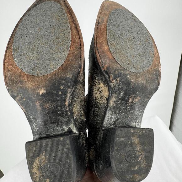 Old Gringo Little G Black and Brown Ankle Boots with Red Accents - Picture 9 of 10